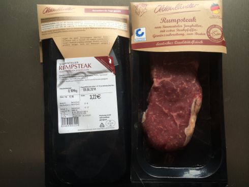 Rumsteak in der Packung