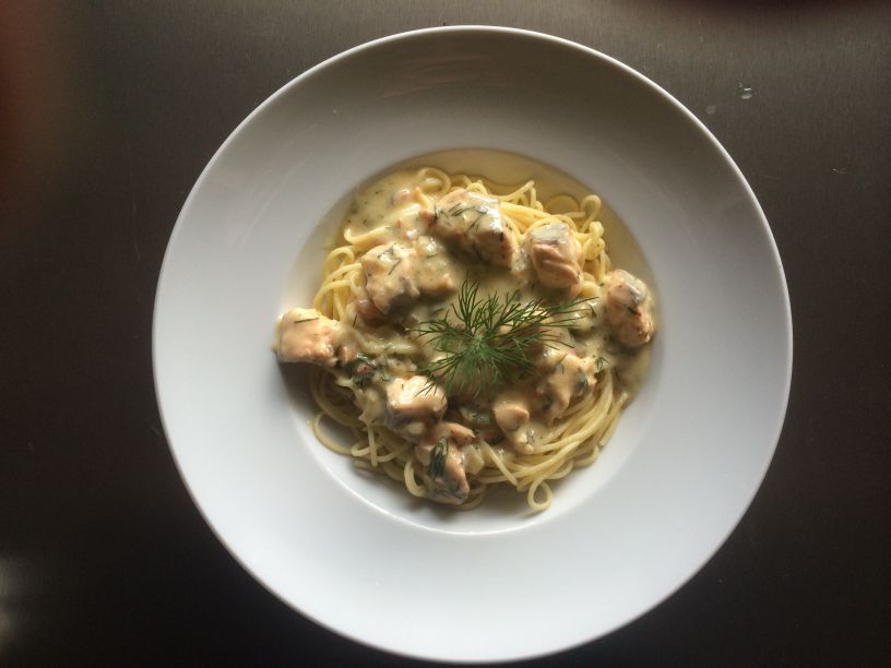Spagetti mit Lachs