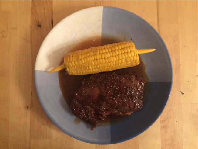 Rindersteak mit Mais