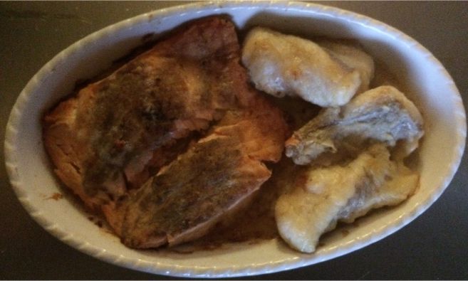 Seeteufel und Lachs im Backofen