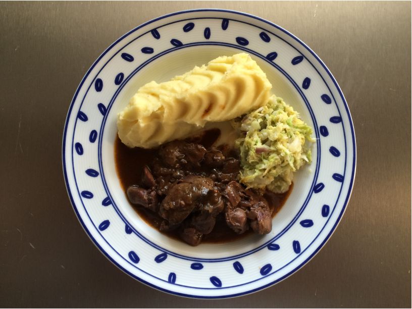 Teller Leber mit Kartoffelbrei