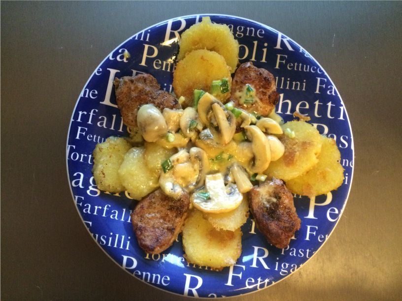 Teller Schweinemedallions mit Champignons